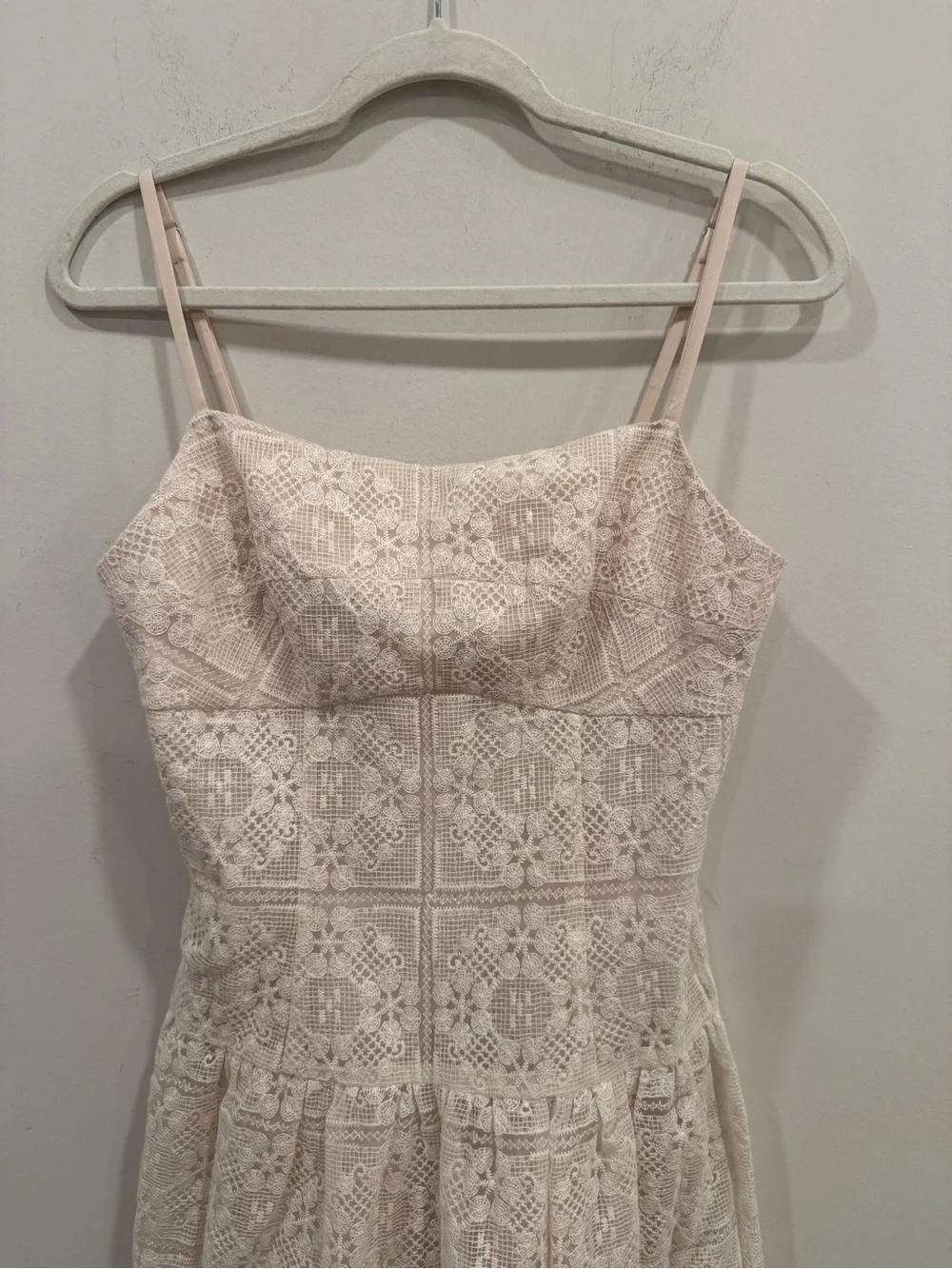Avec Les Filles Embroidered Lace Midi Dress Natural Ivory Size 6 NWT Cottagecore - Picture 10 of 10